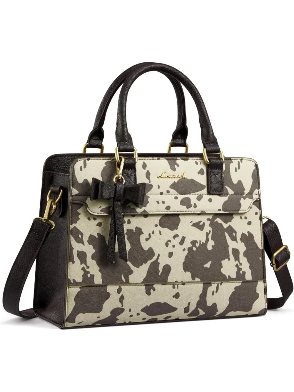 Women's Cow Print Leather Tote Purse Handbag Satchel Crossbody Shoulder Bag